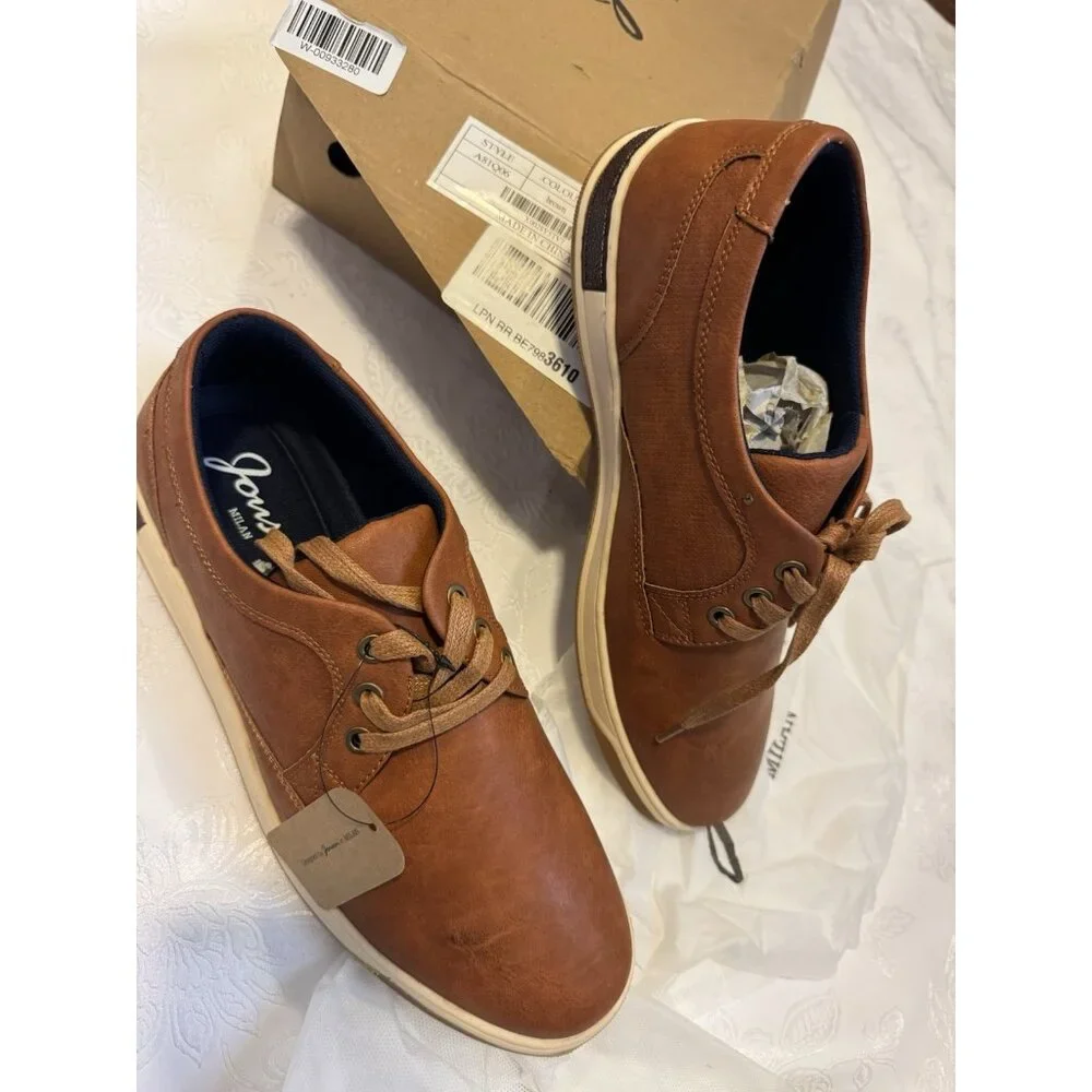 Jousen Milan Mens Brown Lace Up Dress Shoes Men’s Size 10.5 NEW